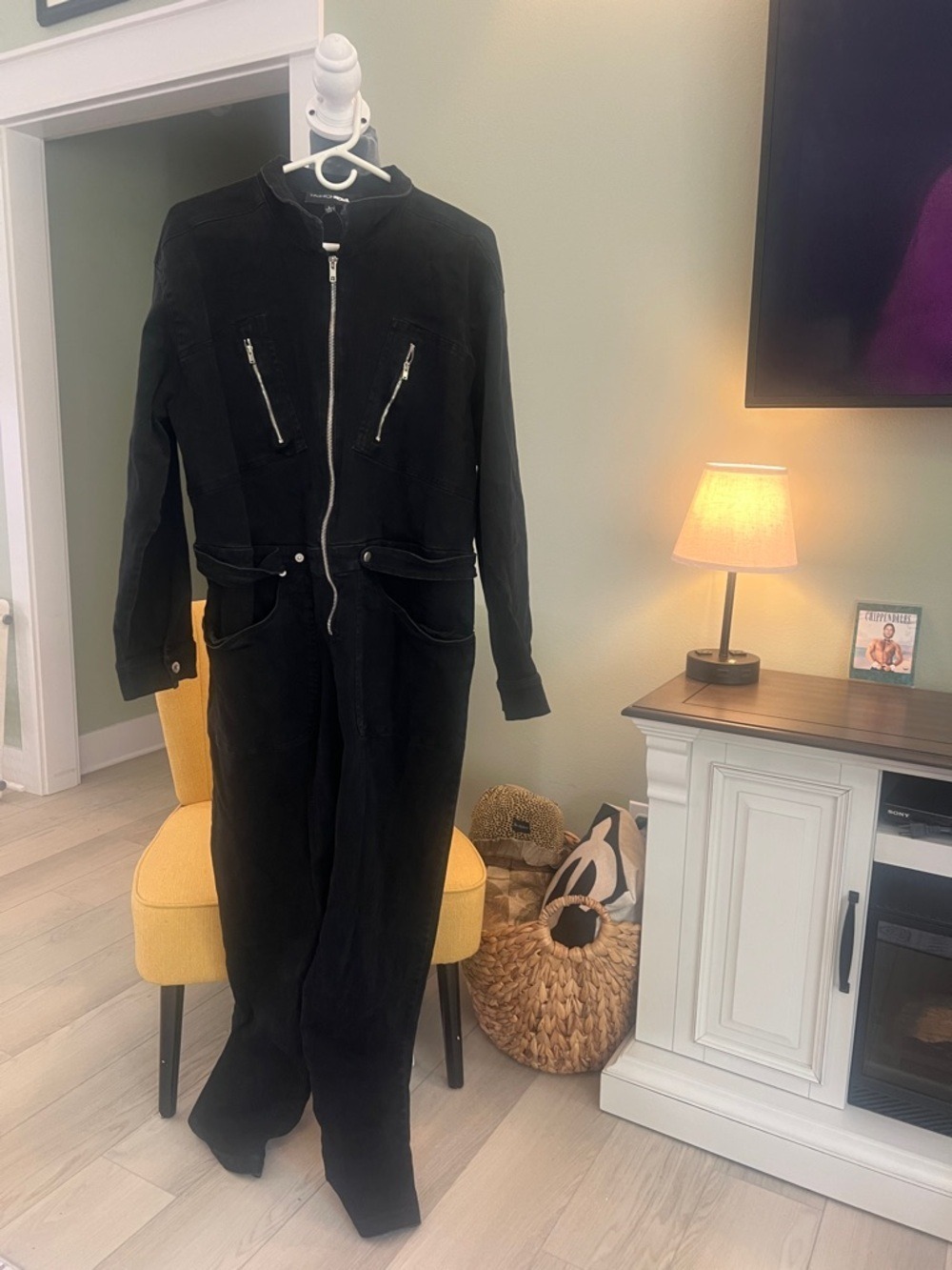 Fashion Nova Black Zip-Front Jumpsuit